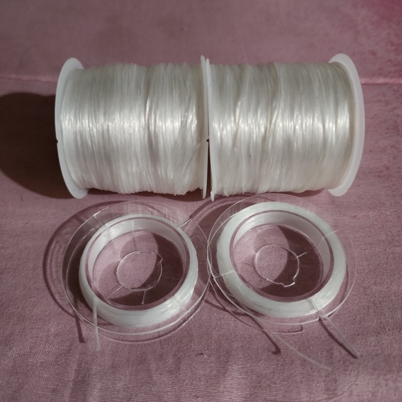 4 Flat Elastic 1mm String Rolls Bundle (more than 200m/630ft) for bracelets - Picture 1 of 3